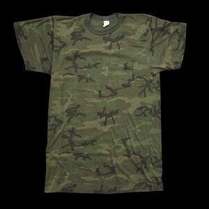 Vtg Sportswear Camo Pocket Tee Woodland Camouflage 70s 80s Green Large *READ*